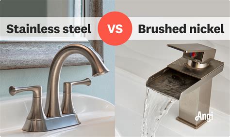 stainless steel cabinet handdles vs brushed nickel|brushed nickel vs stainless steel faucet.